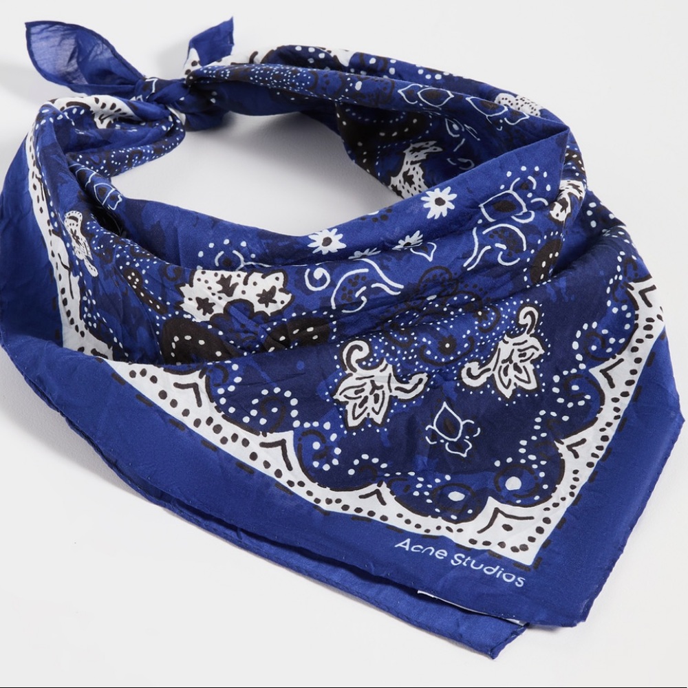 ACNE STUDIOS - Royal Blue + White Bandana Scarf - NWT